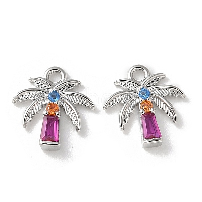 Brass Micro Pave Cubic Zirconia Pendants KK-P290-58P-1