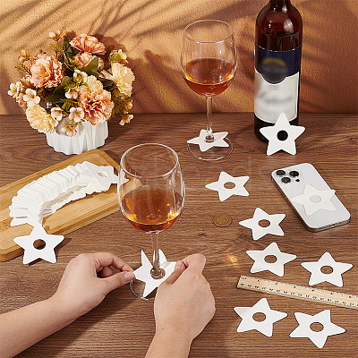 Paper Wine Glass Charms AJEW-WH0080-13B-1