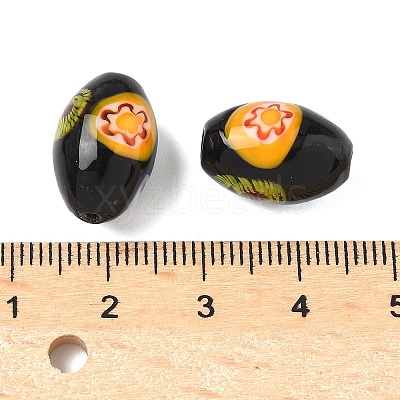 Handmade Millefiori Glass Beads LAMP-U004-02G-1