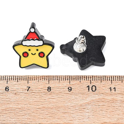 Christmas Theme Resin Stud Earrings EJEW-C170-01-1