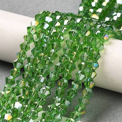 Transparent Electroplate Glass Beads Strands GLAA-F029-2mm-A03-1