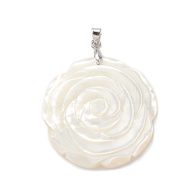 Natural White Shell Pendants BSHE-E029-03P-01-1