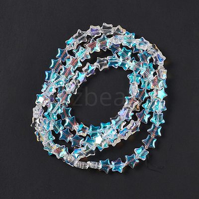 Transparent Electroplate Glass Beads Strands X-EGLA-E030-01J-1