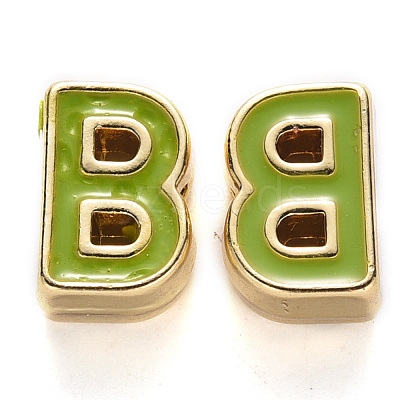 Rack Plating Alloy Enamel Beads X-ENAM-S122-033B-NR-1