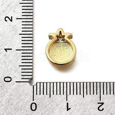 Brass Micro Pave Clear Cubic Zirconia Beads KK-B136-10G-01-1