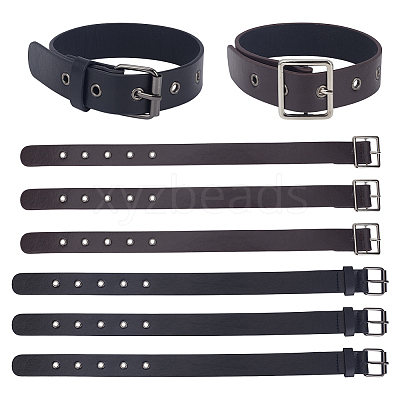 8Pcs 2 Style PU Leather Zinc Alloy Buckles AJEW-NB0006-92A-1
