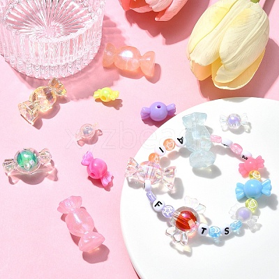 40Pcs 8 Styles Transparent Acrylic Beads OACR-YW0001-94-1