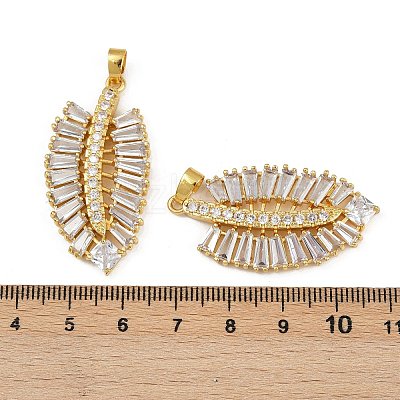 Rack Plating Brass Clear Cubic Zirconia Pendants KK-L236-04A-G-1