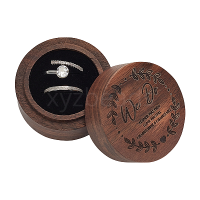 Wooden Rings Storage Gift Boxes CON-WH0109-003-1