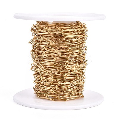 Ion Plating(IP) 304 Stainless Steel Paperclip Chains CHS-F010-01C-G-01-1