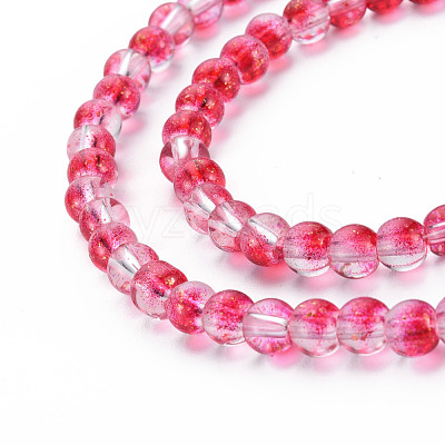 Transparent Spray Painted Glass Bead Strands GLAA-N035-03B-B04-1