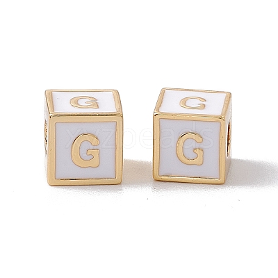 Rack Plating Brass Enamel Beads KK-B060-04G-04G-1