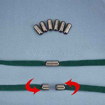 Brass Capsule Lace Lock Buckles KK-PH0001-29B-WH-1