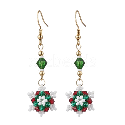 Glass Seed Beads Dnagle Earrings EJEW-MZ00501-04-1