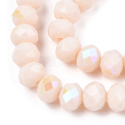 Electroplate Opaque Solid Color Glass Beads Strands X1-EGLA-A034-P6mm-L20-1