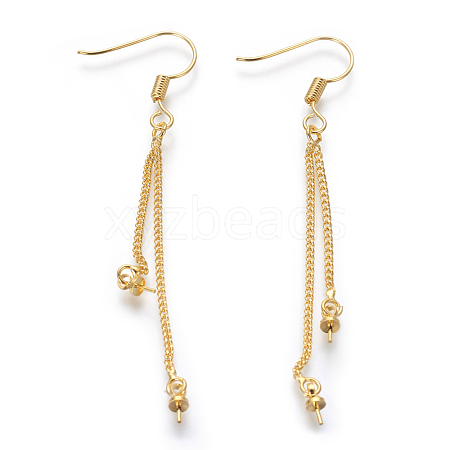 Eco-Friendly Brass Earring Hooks X-ZIRC-J021-37G-RS-1