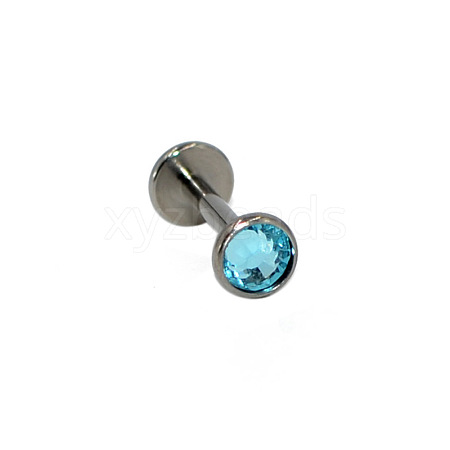 G23 Titanium Cubic Zirconia Flat Round 17 Gauge Threadless Labrets for Women Men WG1F07B-27-1