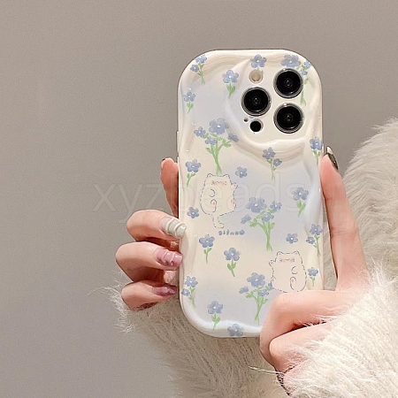 Tulip Cat Pattern TPU Plastic Mobile Phone Cover PW-WGD8F46-06-1