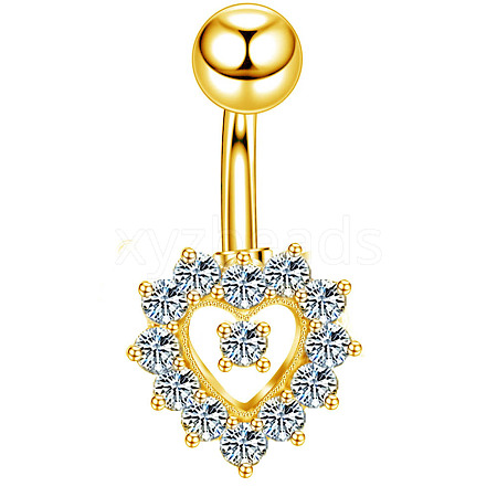 Clear Cubic Zirconia Belly Button Rings WG9960A-08-1