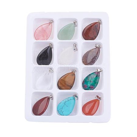 Natural & Synthetic Mixed Gemstone Pendants G-S045-9-B-1