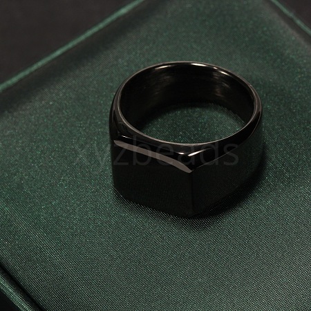 Square Titanium Steel Finger Rings WGB1DFB-04-1