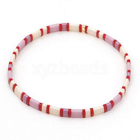 Bohemian Glass Seed Beaded Stretch Bracelets JM4508-68-1