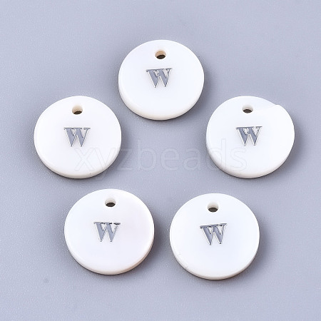 Natural Freshwater Shell Pendants SHEL-Q018-01A-W-P-1