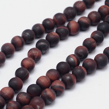 Natural Tiger Eye Round Bead Pendants X-G-F255-01-8mm-1