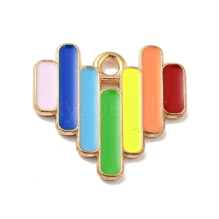 Rainbow Color Alloy Enamel Pendants X-ENAM-G208-14KCG-1