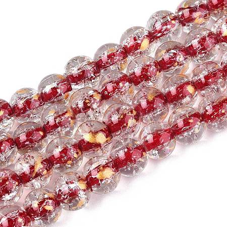 Crackle Transparent Glass Beads Strands GLAA-N030-8mm-01H-1