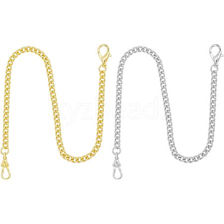 2Pcs 2 Style Iron Clip Pocket Watch Chain DIY-UN0003-62-1