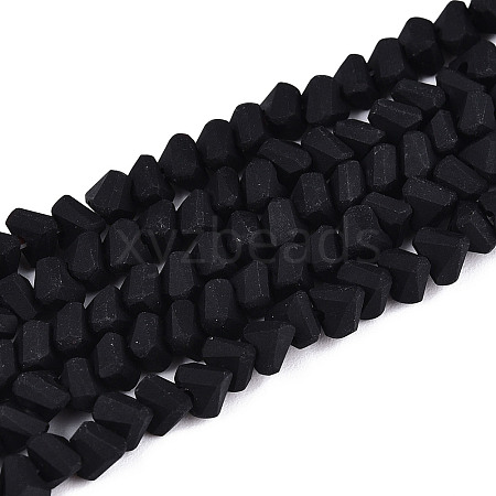 Frosted Opaque Glass Beads Strands GLAA-N017-4mm-01-1