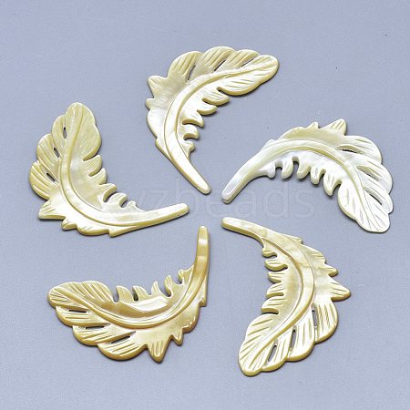 Natural Yellow Shell Pendants SSHEL-N036-064-1