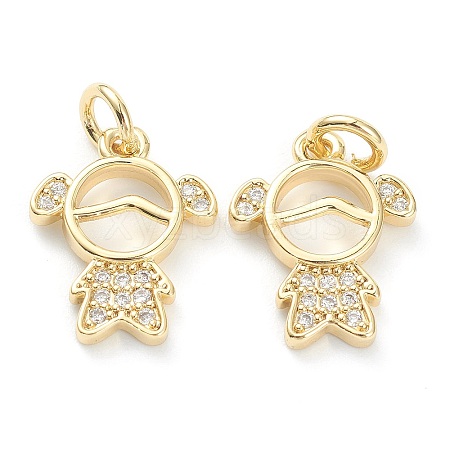 Brass Micro Pave Clear Cubic Zirconia Pendants LS-ZIRC-J041-16B-1