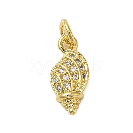 Rack Plating Brass Micro Pave Cubic Zirconia Pendants KK-P279-27A-G-1