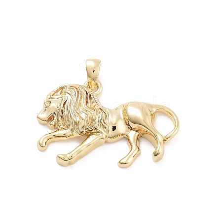 Lion Rack Plating Brass Pendants KK-G512-14G-1