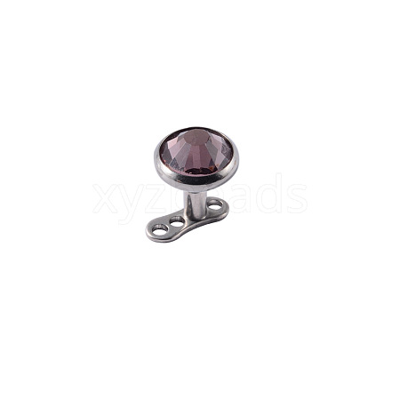 Stainless Steel Rhinestone Dermal Anchor Base/Top for Women Men WGB1D88-25-1