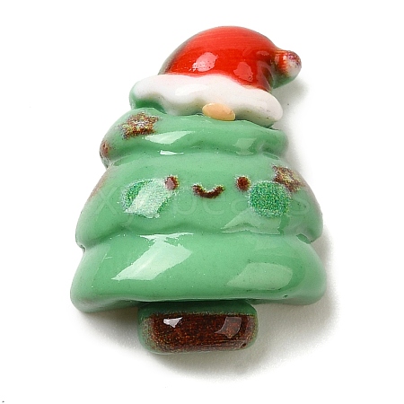 Christmas Theme Opaque Resin Cabochons RESI-B028-01C-1