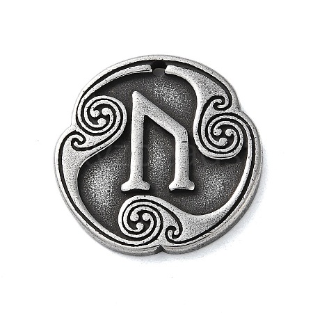 Rune Letters Alloy Pendants PALLOY-S193-01AS-02-1