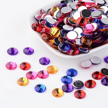 Imitation Taiwan Acrylic Rhinestone Flat Back Cabochons GACR-D002-10mm-M-1