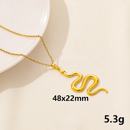304 Stainless Steel Serpentine Pendant Necklaces RN6163-6-1