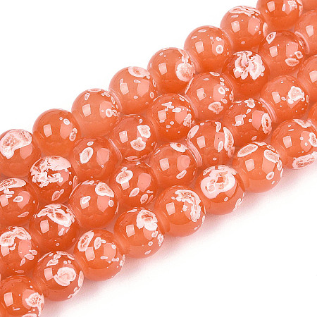 Baking Paint Glass Beads X1-DGLA-N015-8mm-04-1