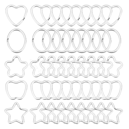 CHGCRAFT 50Pcs 5 Style Iron Keychain Clasps FIND-CA0003-95-1