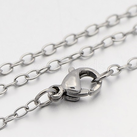 Tarnish Resistant 304 Stainless Steel Cable Chain Necklaces STAS-O053-06P-1