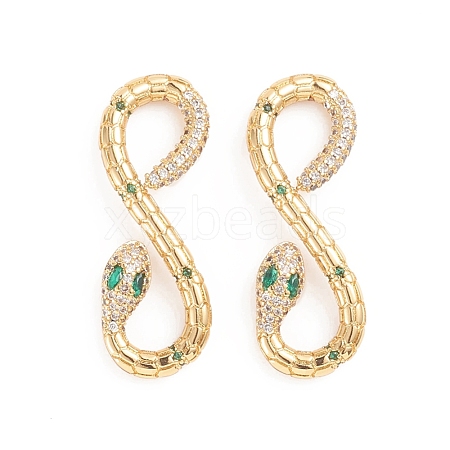 Brass Micro Pave Cubic Zirconia Links ZIRC-E164-01G-1