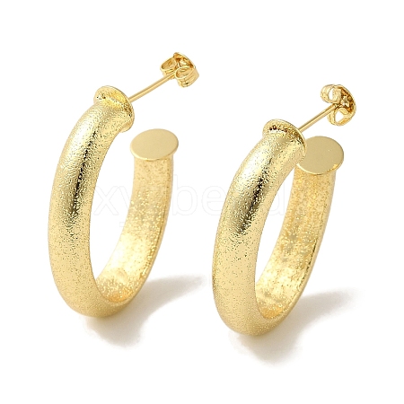 Rack Plating Texture Oval Brass Stud Earrings EJEW-P272-07G-1