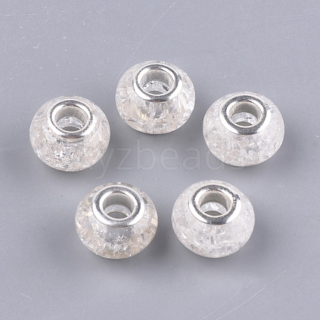 Crackle Resin European Beads RPDL-S012-B16-1