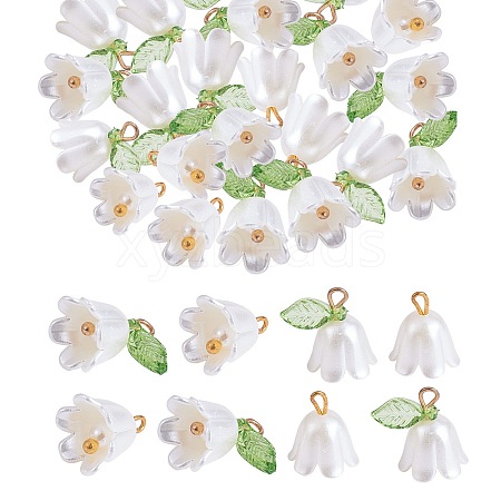 40Pcs Lily of the Valley Plastic Pendants JX634A-1