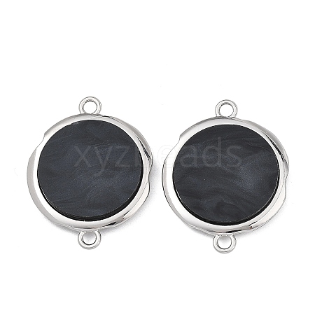 Alloy Acrylic Disc Links Connector Charms AL-E003-07B-1
