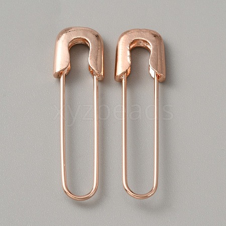 Exquisite Alloy Safety Pin Shape Hoop Earrings for Women EJEW-WH0001-17RG-1
